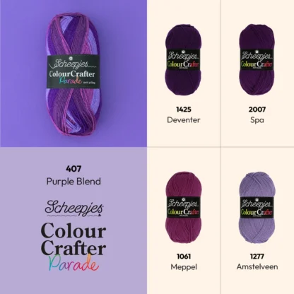 Scheepjes Colour Crafter Parade 100g 407 Purple Blend - Image 2